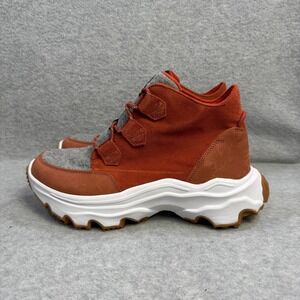 Sorel Women's NL4903-849 Ankle Boots Rust Orange Felt Leather Lace Up Size 10